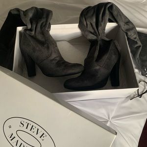 Steve Madden “Gorgeous” Grey Thigh High Boots